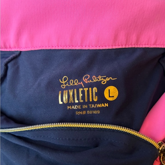 Lilly Pulitzer Luxletic Navy and Pink Pullover - Picture 3 of 8